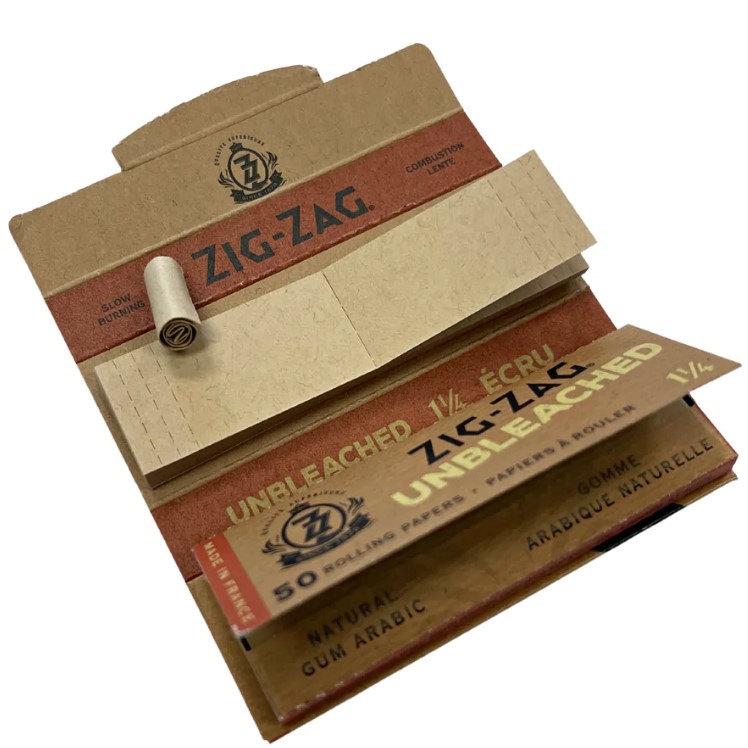 Zig Zag Unbleached 1 1/4 Paper and Unbleached Tips Rollers Kit Black